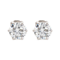 Round Brilliant Lab Diamond 6 - Prong Martini Style Studs - Fiorese Day - MMR