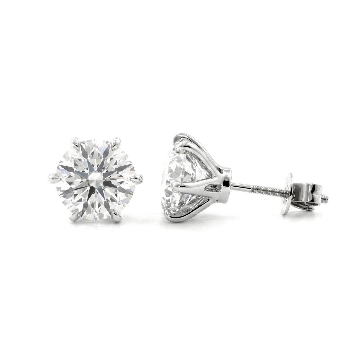 Round Brilliant Six - Prong Crown Setting Studs - MMR