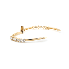 Round Cut Lab Diamond 14 - Stone Open Bangle Bracelet - MMR