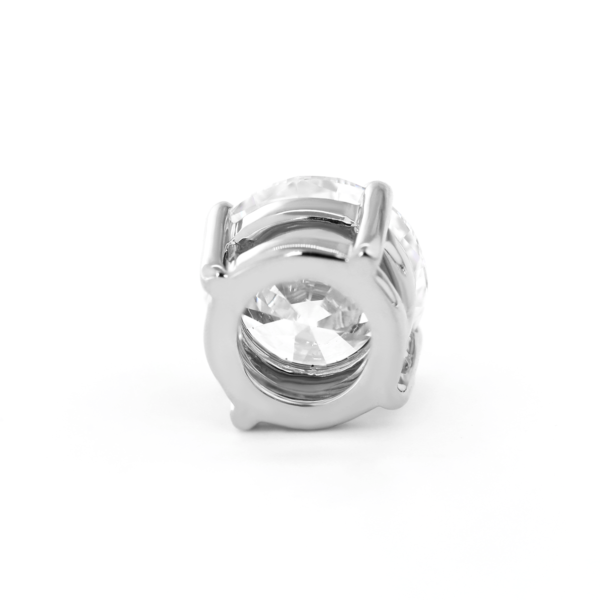 Round Lab Diamond 4 Claw Prongs Basket Setting Pendant Necklace - MMR