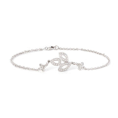 Round Lab Diamond Leaf - Cluster Chain Bracelet - MMR