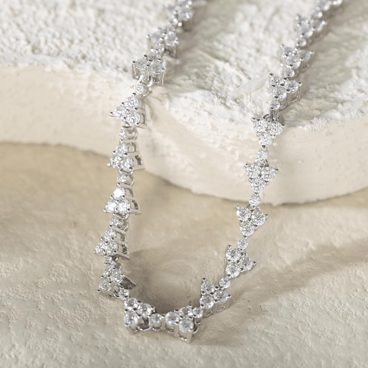 Round Lab Diamond Prong Basket Cluster Bracelet - MMR