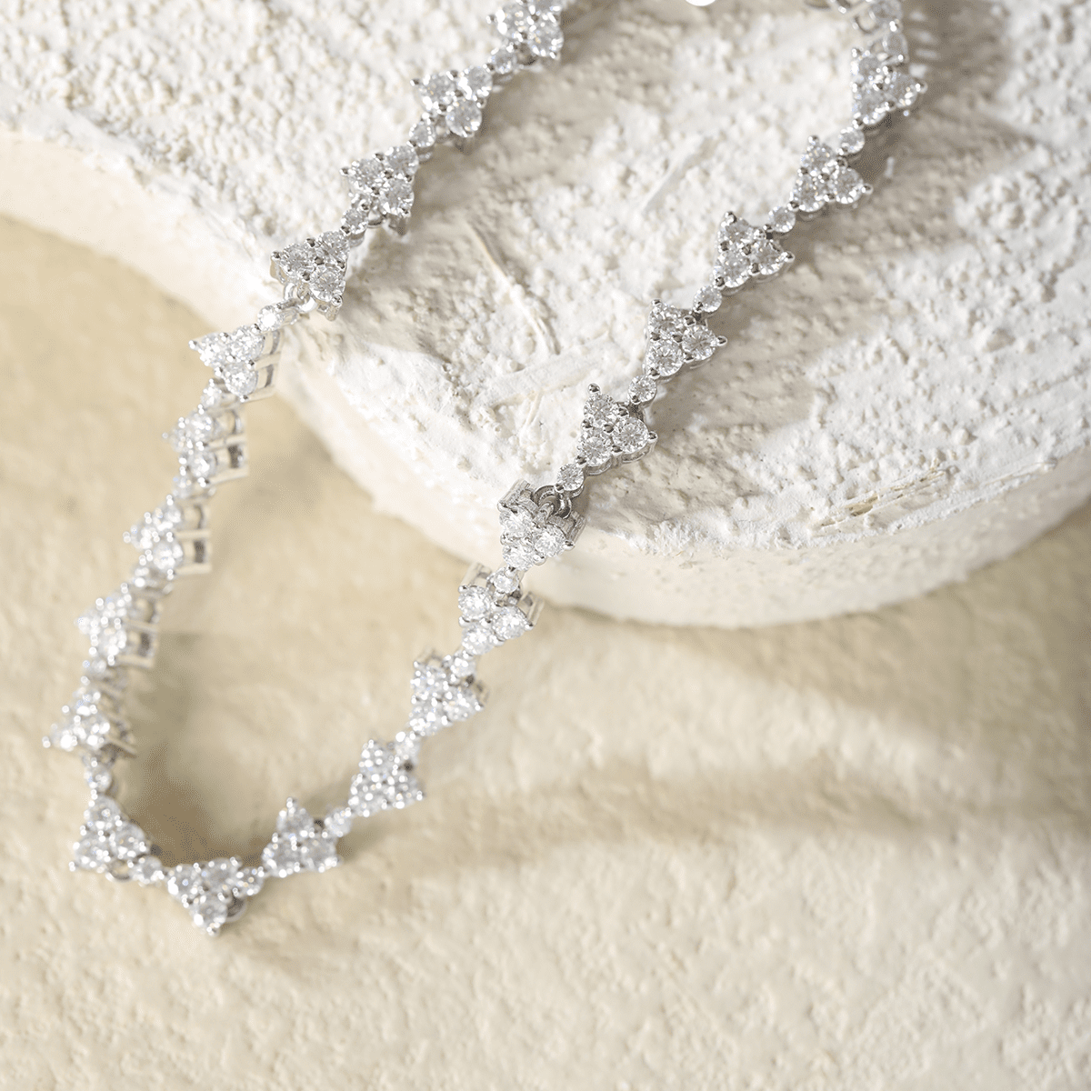 Round Lab Diamond Prong Basket Cluster Bracelet - MMR