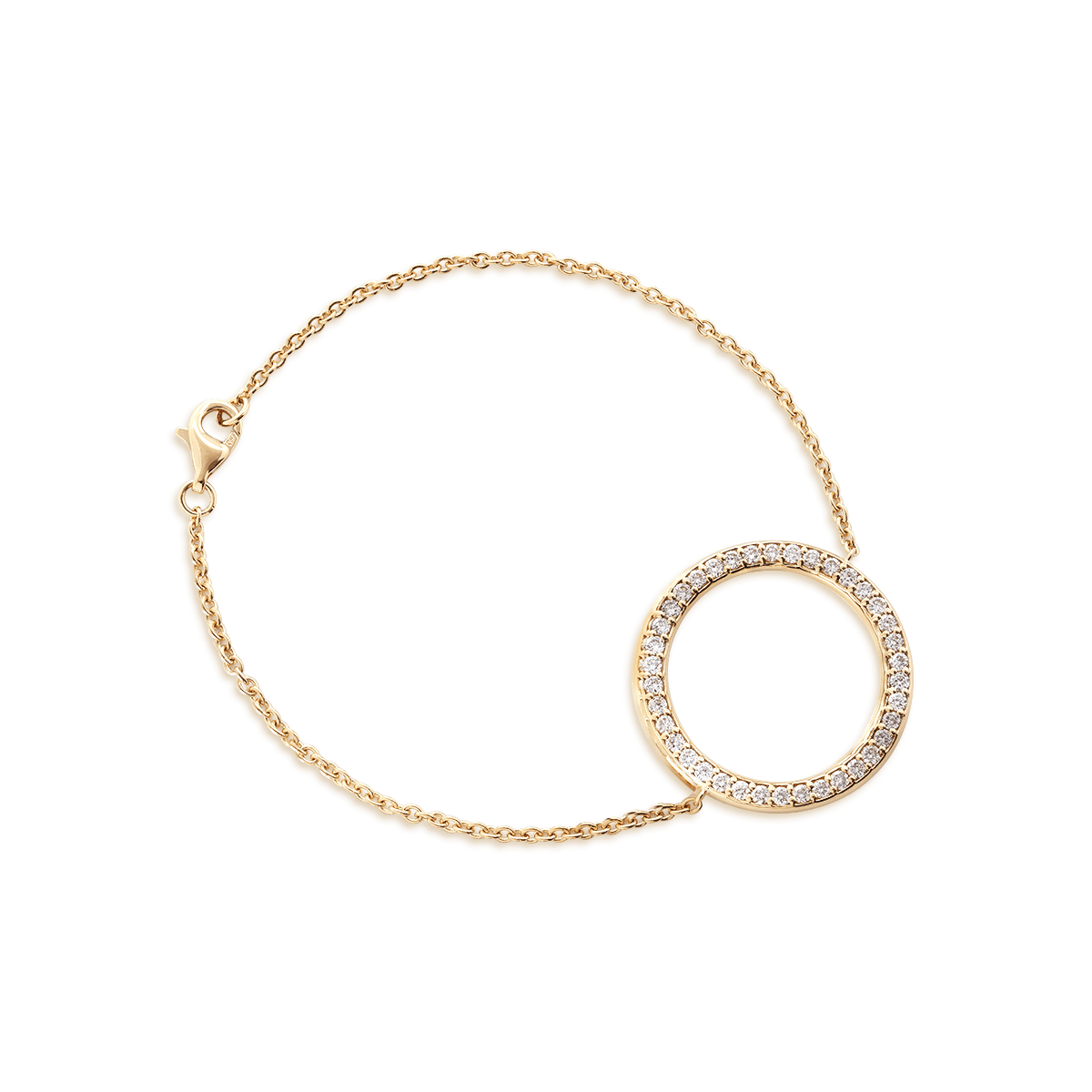 Round Lab Diamond Ring - Shaped Pave Pendant Chain Bracelet - MMR