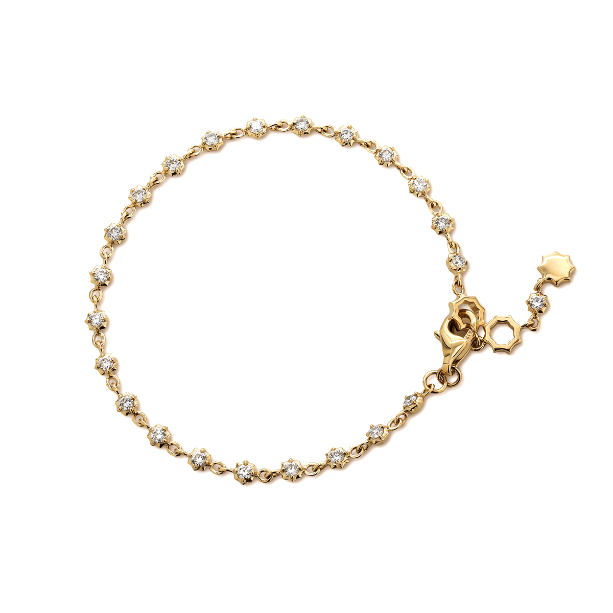 Round Lab Diamond Star Bezel - Set Station Bracelet - MMR