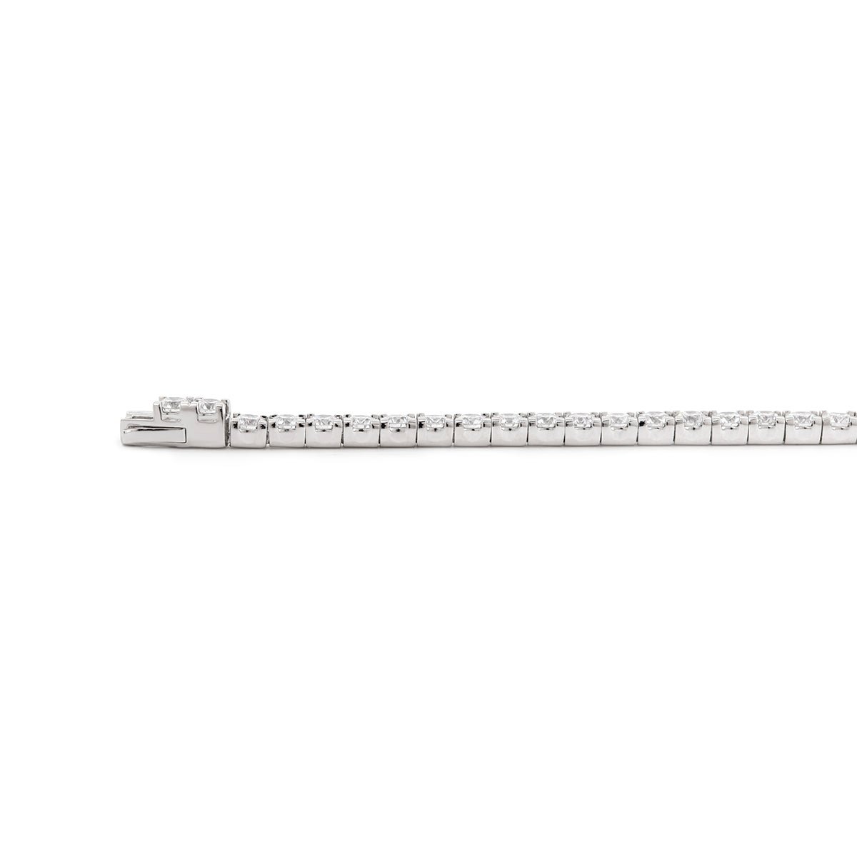 Round Lab Diamond Tennis Bracelet with U - Shaped Pavé Channel - Back Setting - MMR