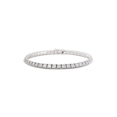Round Lab Diamond Tennis Bracelet with U - Shaped Pavé Channel - Back Setting - MMR