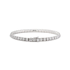 Round Lab Diamond Tennis Bracelet with U - Shaped Pavé Channel - Back Setting - MMR