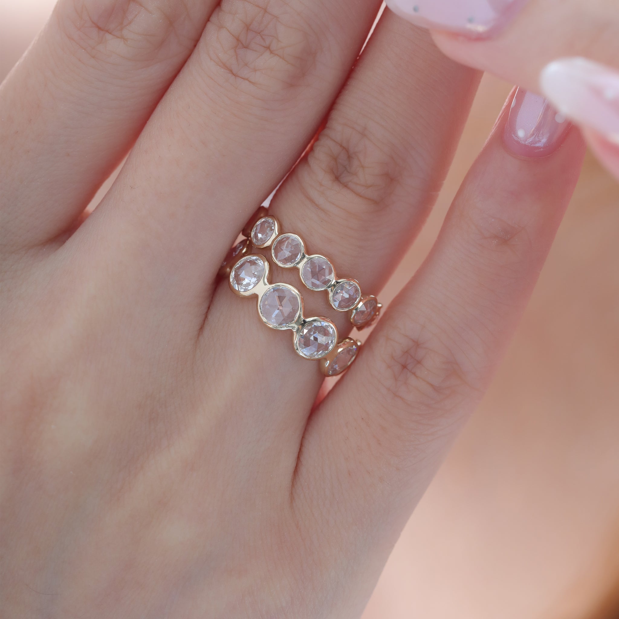Round Rose-cut Lab Diamond Eternity Band (Partial Payment) - MMR