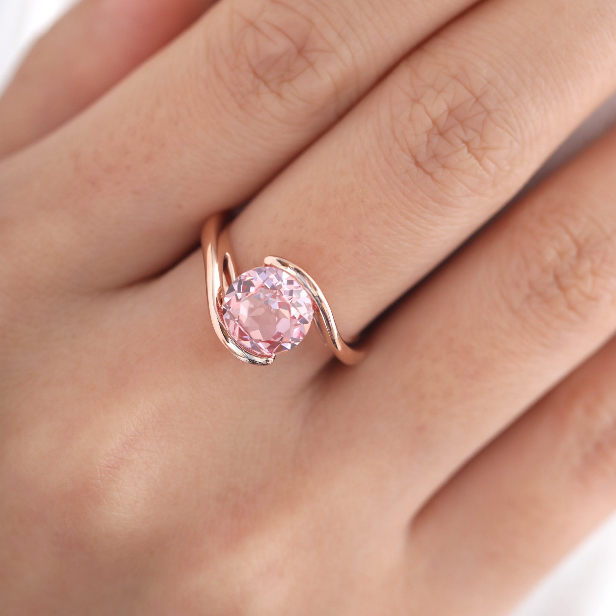 Round Shaped Stone Bypass Ring - MMR