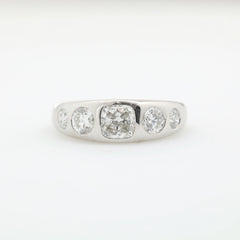 S925 Cushion and Round Lab Diamond 5 stone Ring - MMR
