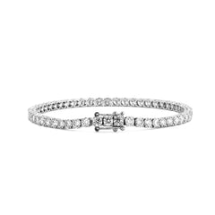 Special Offer: 14K White Gold 3mm Round Brilliant Cut Lab Diamond Bracelet (7") - MMR