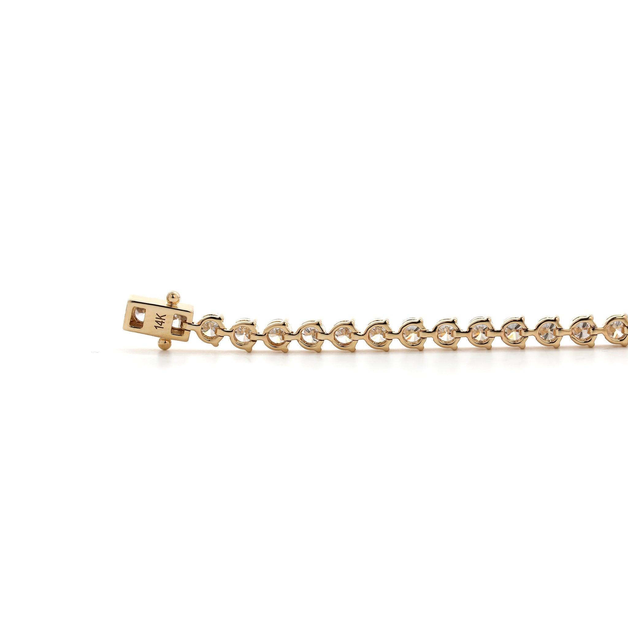 Special Offer 14K Yellow Gold 2.8mm Brilliant Cut Lab Diamond Tennis Bracelet (5.75") - MMR