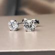 4 Prong Crown Lab Grown Round Diamond Stud Earrings