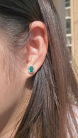 Emerald Cut Zambian Emerald Stud Earrings