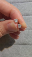 1ct Pair Heart Cut Lab Grown Diamond Studs